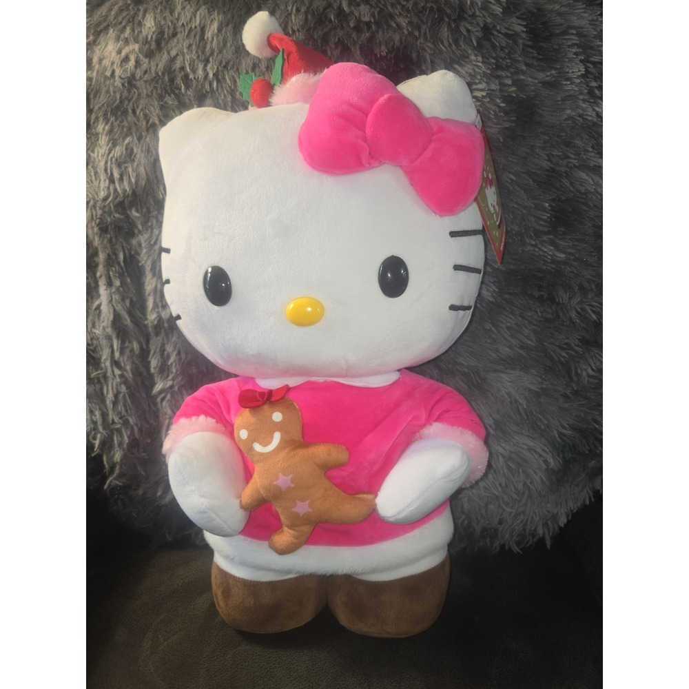 NWT Jumbo Hello Kitty Christmas Greeter 23" Pink Soft Gingerbread CVS Viral 2025